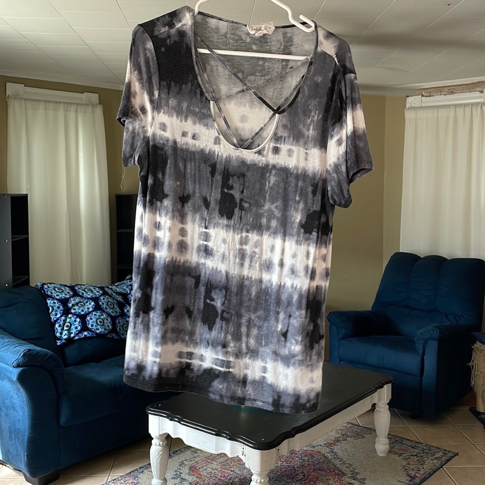 Tie dye criss cross sexy top